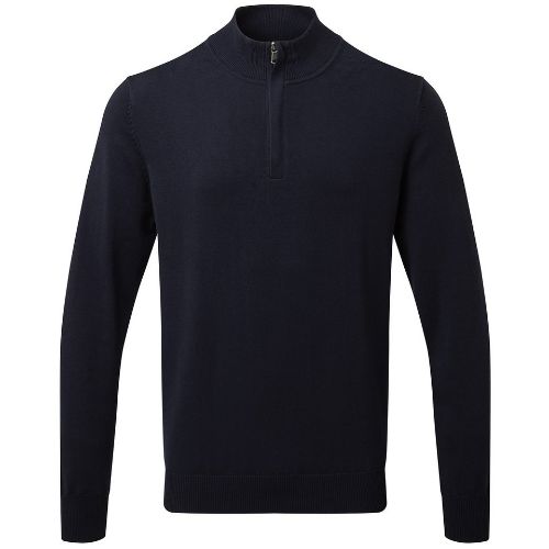 Asquith & Fox Men's Cotton Blend ¼ Zip Sweater French Navy